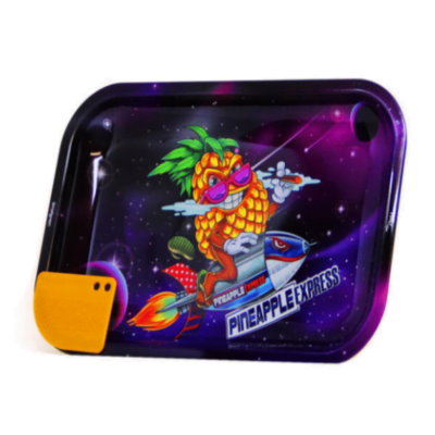 Pineapple Express Rolling Tray from Best Buds, a stylish and functional accessory for cannabis enthusiasts, featuring a vibrant pineapple design for a fun and practical rolling experience.