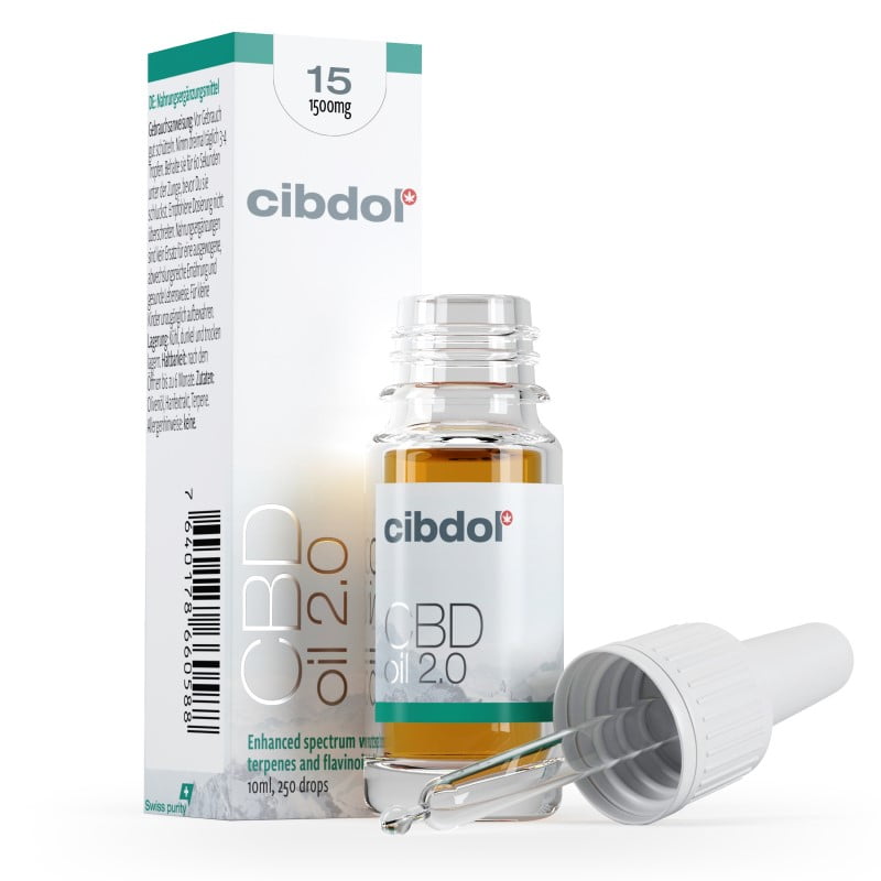 Cibdol CBD Oil 15%, a powerful hemp-derived CBD oil renowned for its high concentration. Elevate your wellness journey with this premium-grade CBD oil, carefully crafted for those seeking heightened therapeutic benefits.