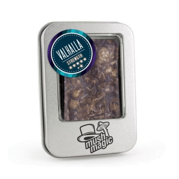 An image of Valhalla Truffles from Mush Magic, a product featuring magic truffles, highlighting the packaging and its potential for a psychedelic experience.