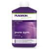 An image featuring Plagron Pure Zym, a plant supplement product, highlighting the product packaging and its role in supporting enhanced nutrient uptake and overall plant health.