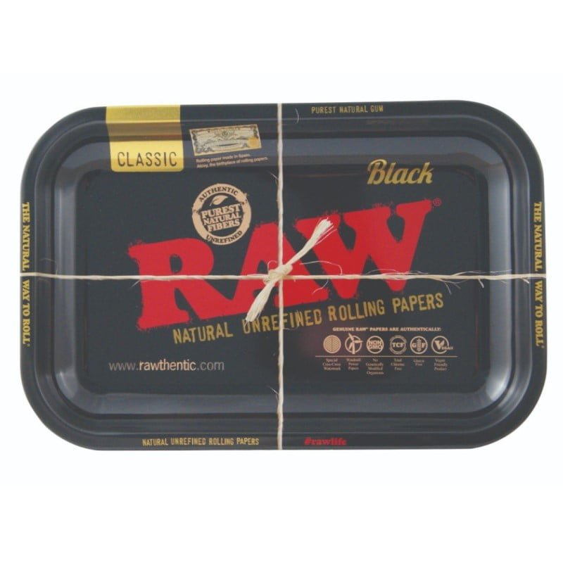 RAW Rolling Tray Black 27.5cm: A sleek and functional black rolling tray by RAW, designed for an organized and convenient rolling experience.