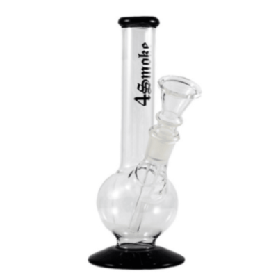 Image of a black 20cm small bong by 4 Smoke, a compact and stylish smoking device used for various smoking materials.