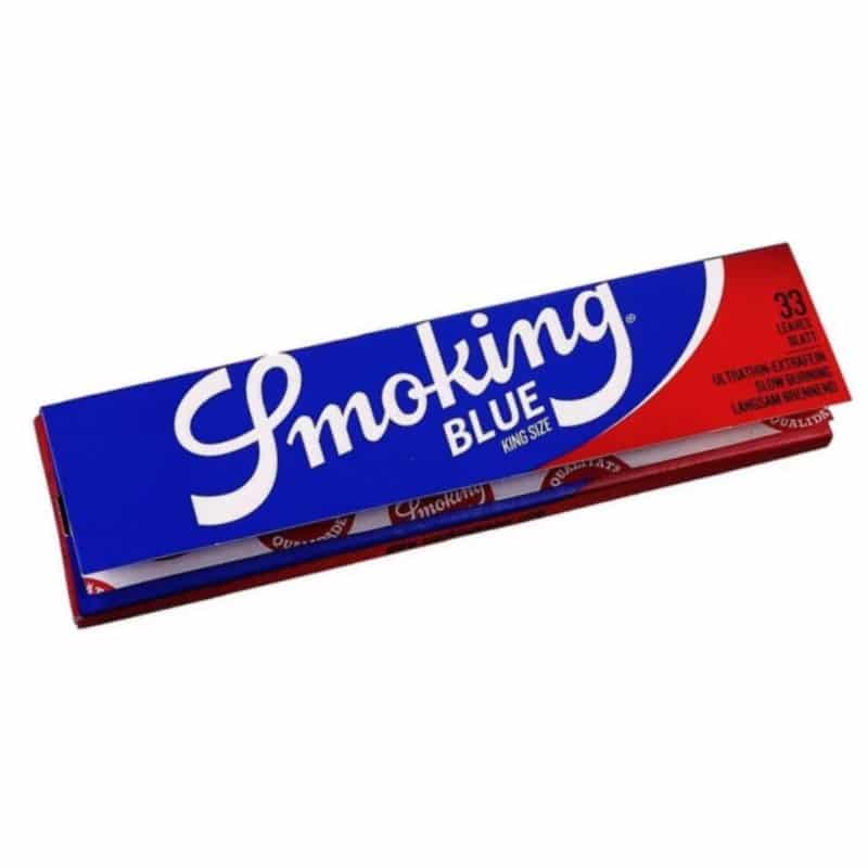 Photograph of Smoking Blue King Size rolling papers, a popular choice for rolling cigarettes or other smoking materials, known for their reliable quality and classic appeal.