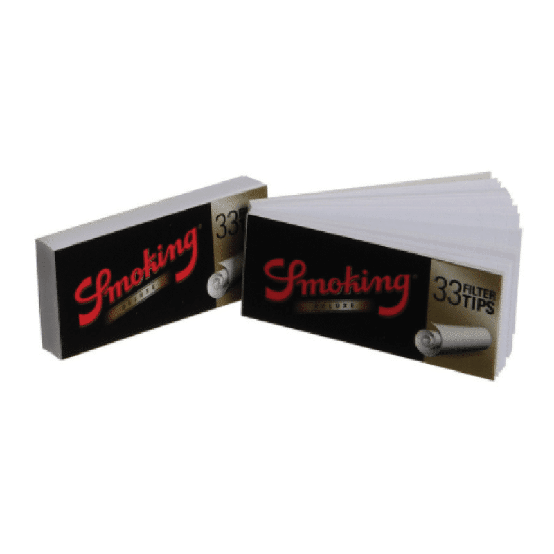 Photograph of Smoking King Size Filter Tips, essential accessories for rolling cigarettes or other smoking materials, designed to enhance the smoking experience by providing filtration and stability.