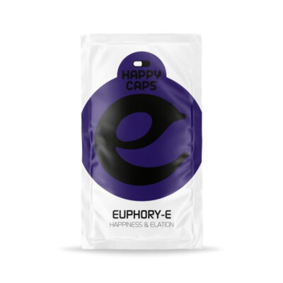 An image of 'Euphor-E from Happy Caps,' a product often associated with mood enhancement and potential euphoric effects.