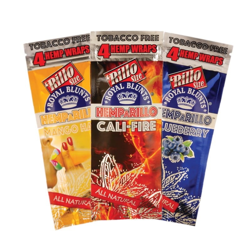 An image of 'Hemp Wraps - Hemparillo' in various flavors, a natural and flavorful alternative to traditional tobacco wraps for rolling smokables.