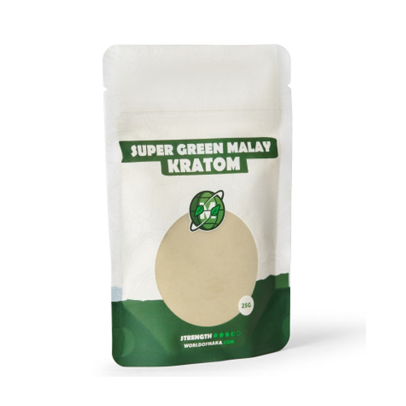 An image of 'Green Malay Kratom from Indian Spirit,' a product associated with potential energizing and mood-enhancing effects.