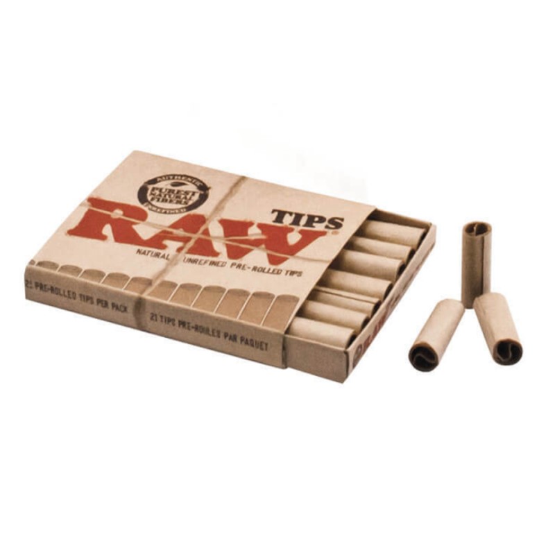 RAW Pre-Rolled Filter Tips with a capacity of 21 tips